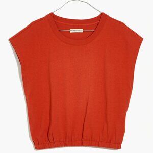 NWOT Madewell Red Banded Muscle Tee Organic Cotton Crop Top Size XXS